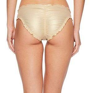 NWT $78 LULI FAMA GOLD RUSH MEDIUM  RUCHED BOTTOM